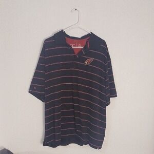 Cardinals Antigua Black and Red Striped Polo